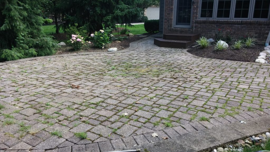 Before - North Olmsted Power Washing of a Rear Brick Patio